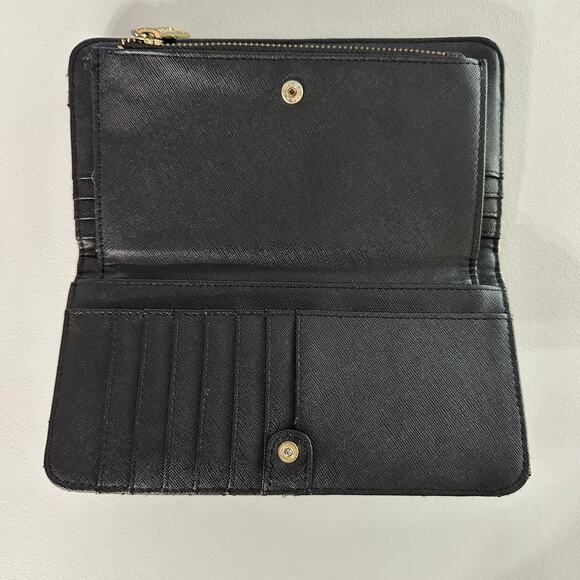 Loungefly Disney Mickey & Minnie Embossed Wallet Black White Faux Leather Zip - Picture 3 of 6